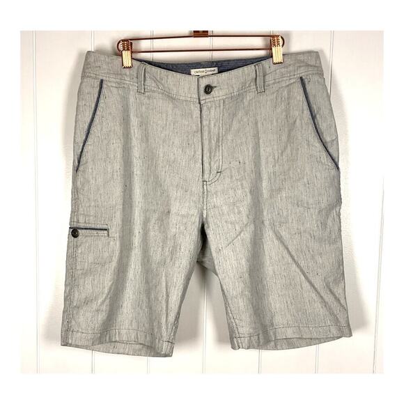 Carbon 2 Cobalt Panache Shorts Linen Blend 33" waist Light Blue Casual Cargo - Picture 1 of 5